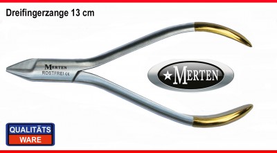 Dreifingerzange Adererzange Zahntechnik mittel 13cm