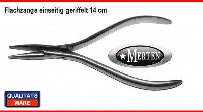 Flachzange Edelstahl 14 cm - beidseitig geriffelt - Zahntechnik