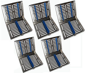 5 x 10er Instrumentenkassette  -teilbar- Sterilisations-Kassette Wash Tray Steri