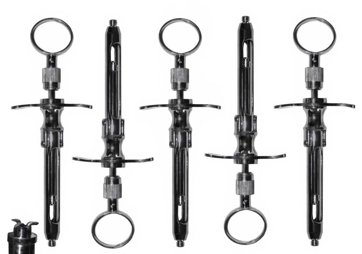 5 x aspirierende Spritze - 3 Haken - Zahnmedizin Aspirationsspritze