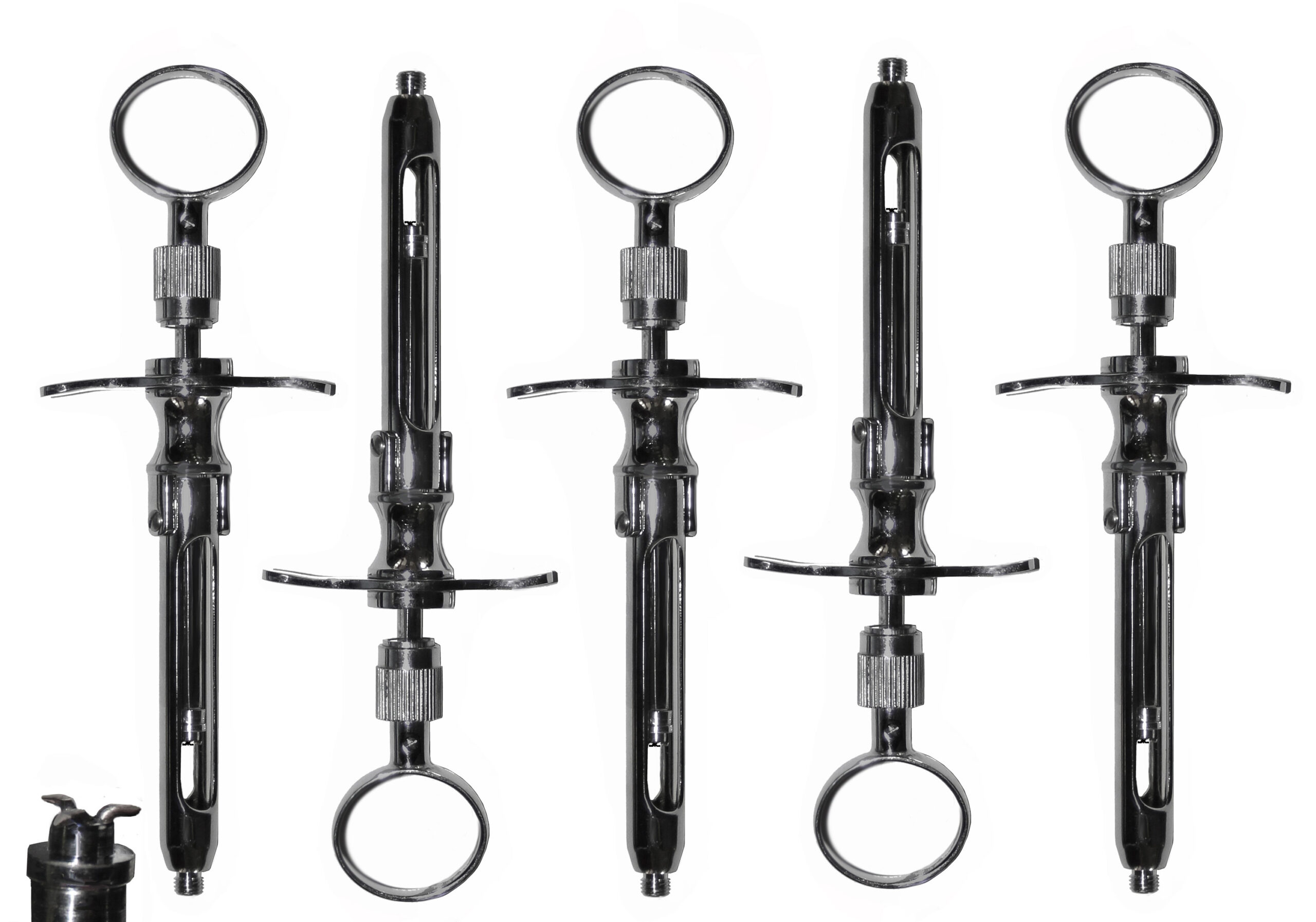 5 x aspirierende Spritze -  3 Haken -  Zahnmedizin Aspirationsspritze