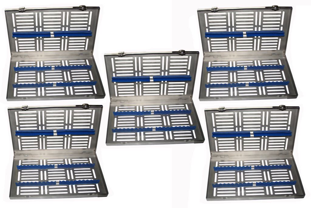 5 x Sterilisationkassette - Sterilisation Tray / Box  für 20 Instrumente Wash Tray