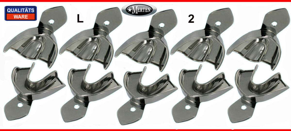 10 x Größe L/2- Abdrucklöffel glatt Rim-Lock EDELSTAHL