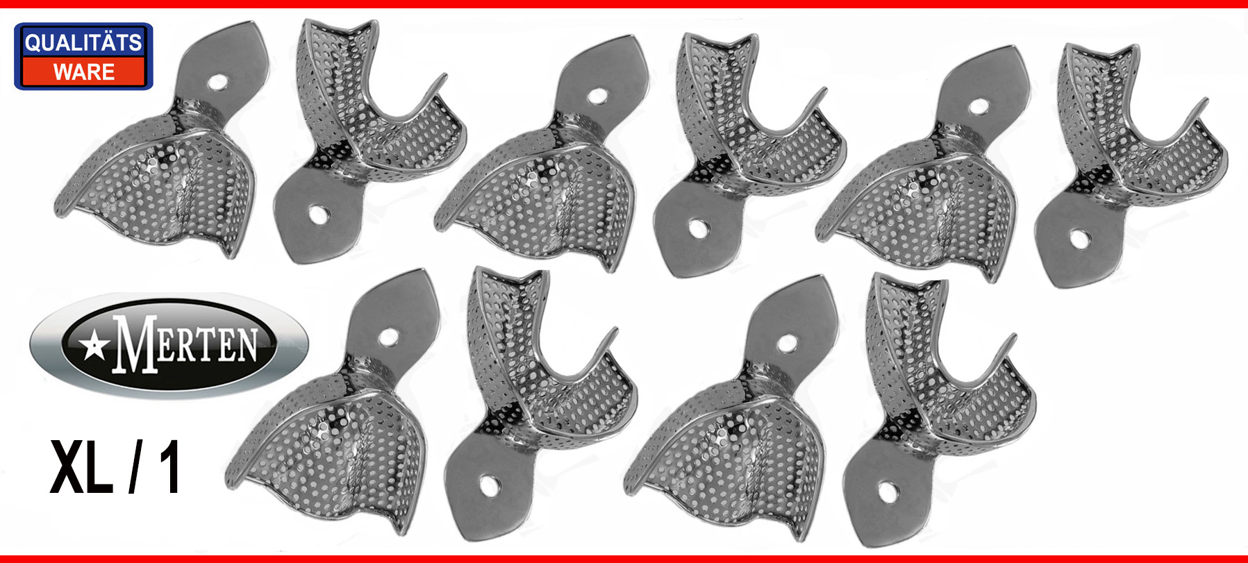 Abdrucklöffel perforiert 10  x Größe XL - Rim-Lock - Abformlöffel