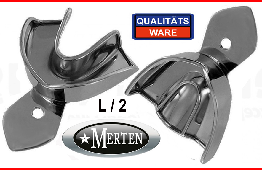 2 x Abdrucklöffel glatt Größe L-2 / Rim-Lock   Impression Trays - Abformlöffel