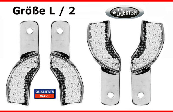 4 Abdrucklöffel Größe L Rimlock - partiell perforiert  Impression Trays partial