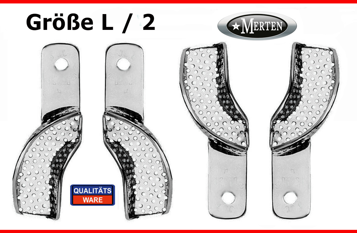 4 Abdrucklöffel Größe L Rimlock - partiell perforiert  Impression Trays partial