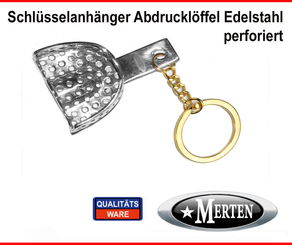 Schlüsselanhänger Zahnarzt - perforiert - Abdrucklöffel Zahnarzthelferin