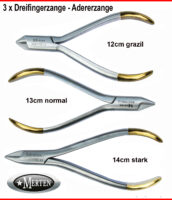 3 x Dreifingerzange  12+13+14cm- 0,i-1,2mm Draht Aderer Zange