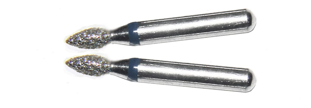 Diamanteinsatz 2 x 2,3mm - blau konisch lang fein-Teleskopzange Konuskronenzange