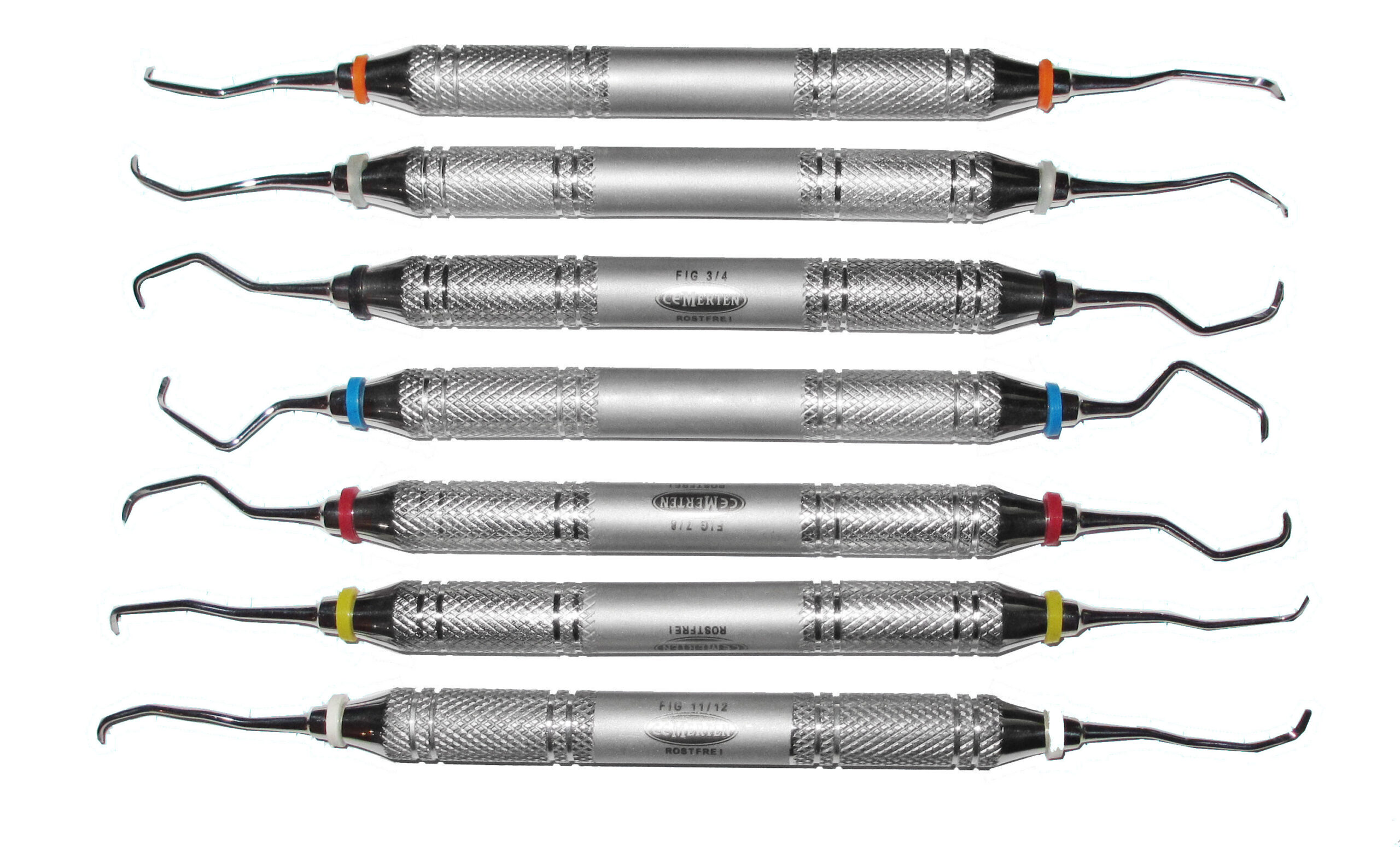 Gracey Küretten 7 x 10 mm Hohlgriffe farbkodiert