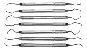 7 Gracey Küretten im Set - 6mm Rundgriffe
