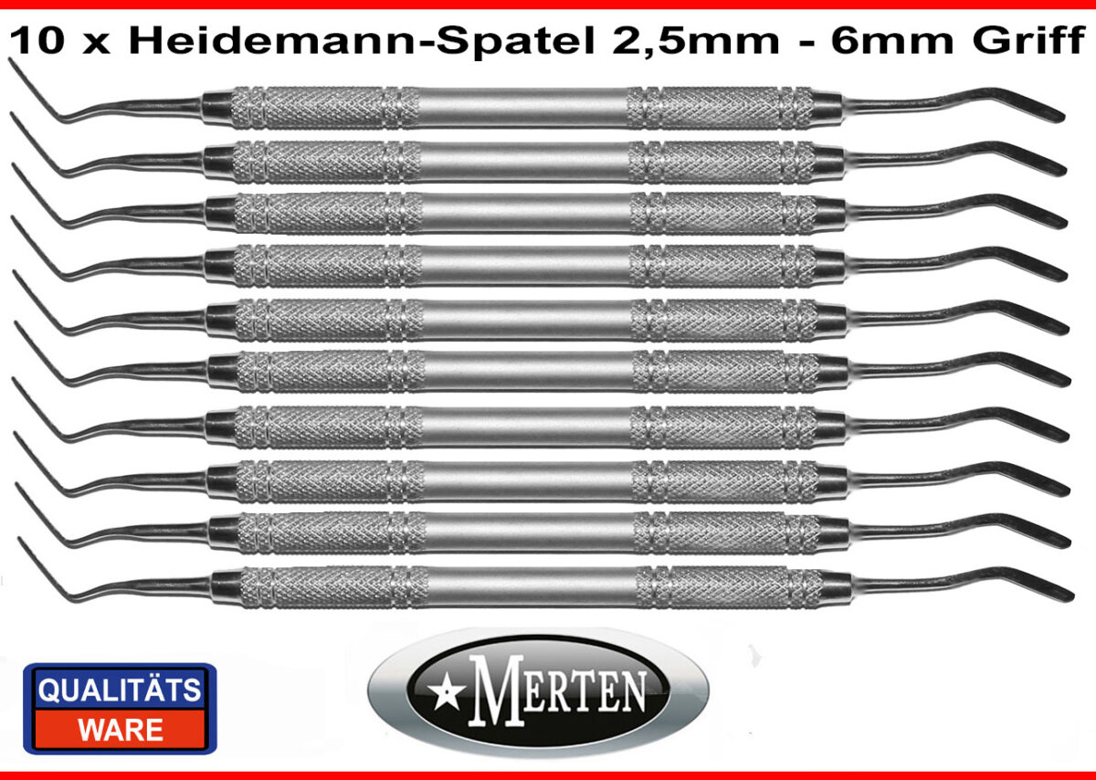 10 Heidemann Spatel   6 mm Zementspatel  2,5 mm breites Arbeitsende