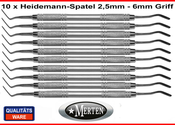10 Heidemann Spatel   6 mm Zementspatel  2,5 mm breites Arbeitsende