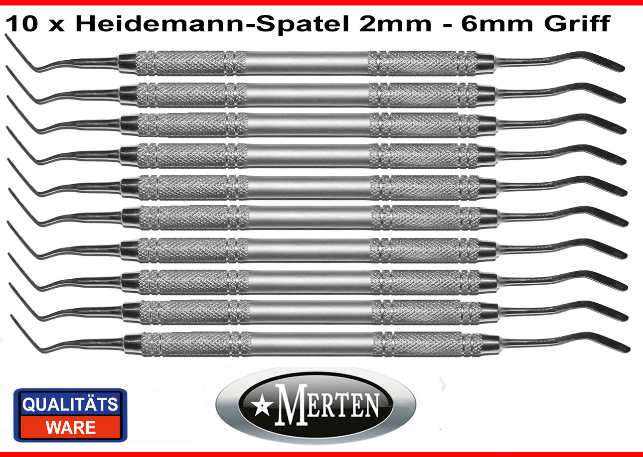 10 Heidemann Spatel  6 mm Zementspatel  2 mm breites Arbeitsende
