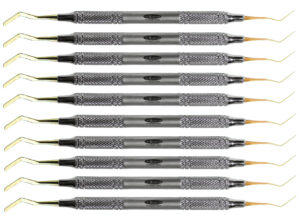 10 Heidemann-Spatel Titan-Nitrid Beschichtet - 6mm Rundgriff -Breite 2 mm