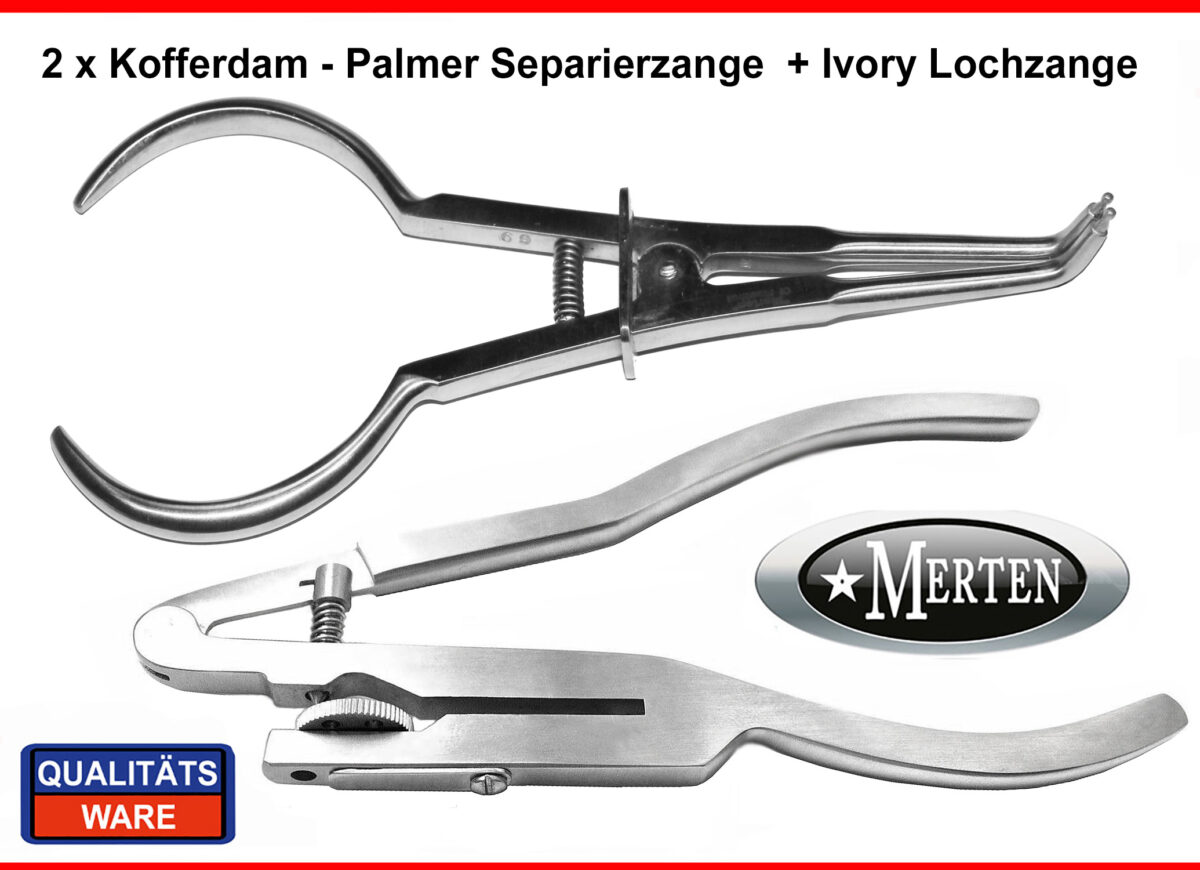 Kofferdam Zange Ivory + Palmer Rubber Dam mit Lochzange