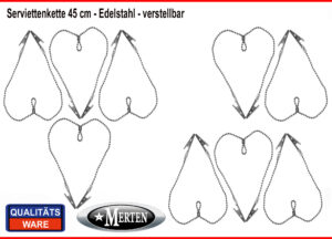 10 x Serviettenkette verstellbar Lätzchenkette - Zahnmedizin - 45 cm