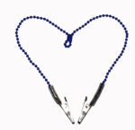 3 x Serviettenkette - Lätzchenkette - Kugelkette 45 cm - blau Edelstahl- verstellbar