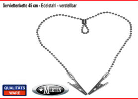 3 x Serviettenkette - Lätzchenkette - Kugelkette silberfarben - Zahnarzt -Edelstahl-  verstellbar