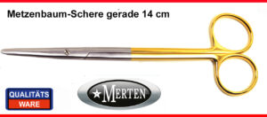 Metzenbaum Schere - 14 cm gerade  TC Hartmetall -Einlage / PERMA CUT
