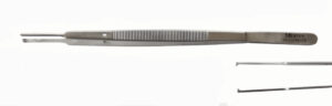 Mikropinzette mit Haken 18 cm  2 mm Arbeitsende