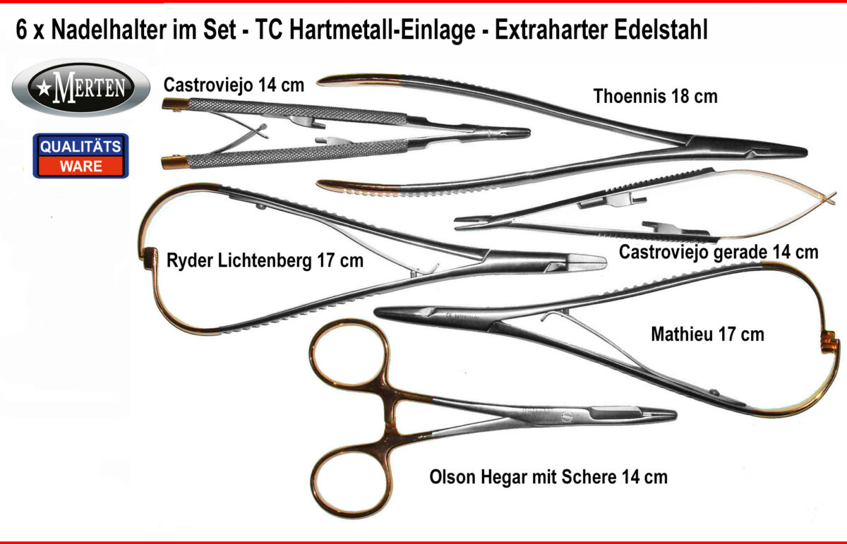 6 Nadelhalter  im Set  TC Hartmetalleinlagen - Mathieu Castroviejo Olson etc.