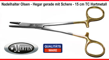 Nadelhalter Olsen Hegar mit Schere  15 cm TC Hartmetall
