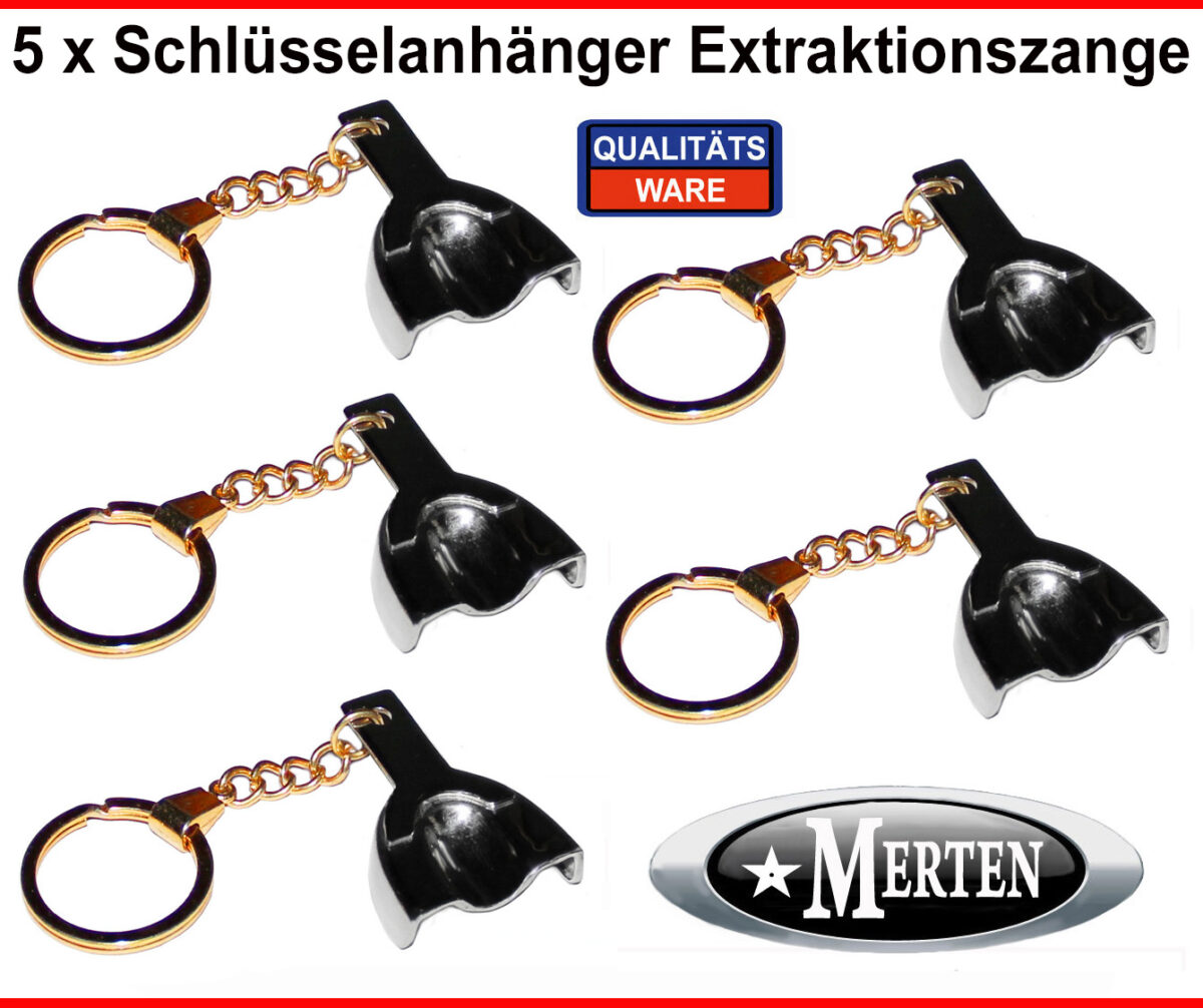 5 Schlüsselanhänger Zahnarzt - Abdrucklöffel glatt