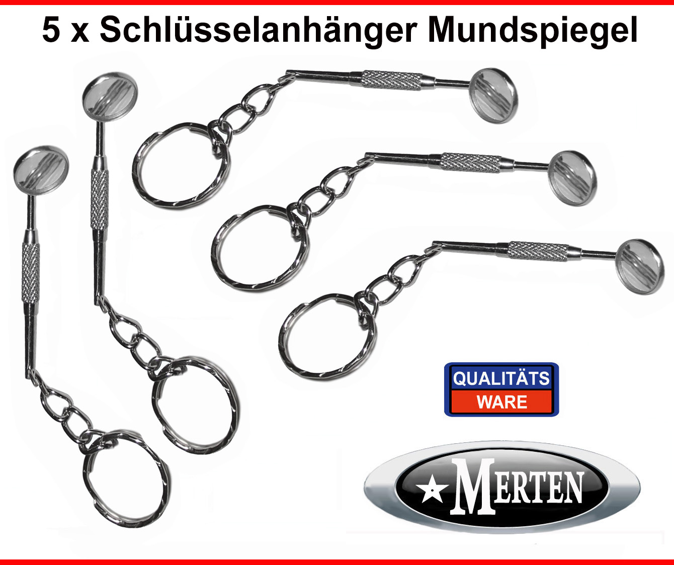 5 Schlüsselanhänger Mundspiegel Zahnarztpraxis - Zahnarzt Zahnarzthelferin