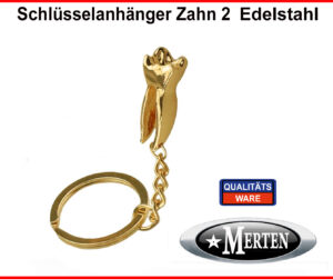 Schlüsselanhänger  Backenzahn vergoldet  - Zahn 2  Zahntechnik  Zahntechniker