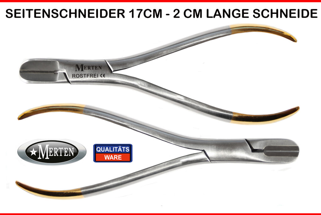 Seitenschneider 17 cm 2cm Schneide - Zahntechnik Hartmetall TC- 1,2 mm Draht 17 cm Länge - Dental