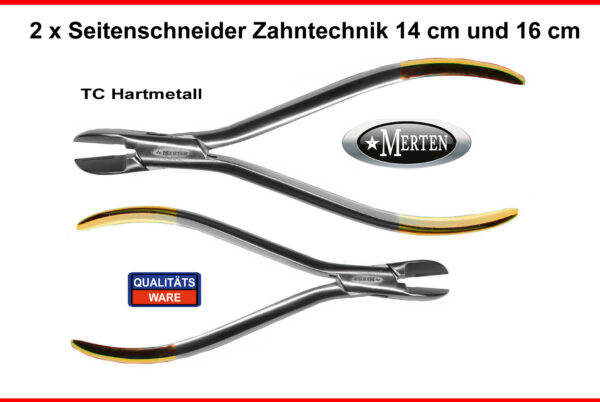 2 x Seitenschneider Hartmetall TC-  1,2 mm Draht 15+17 cm Länge  - Side Cutter
