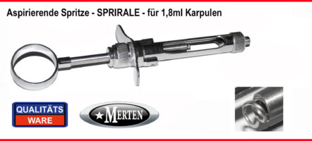 Spritze Aspiration Zahnmedizin - Spirale - aspirierende Spritze