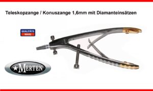 Teleskopzange mit diamantierten Einsätzen Konuszange  1,6mm Teleskopkronenzange