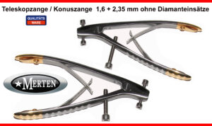2 Teleskopzange / Konuszange / Flipper Zahntechnik 2,3mm / Zahnmedizin 1,6 mm
