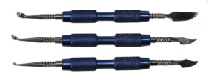 3 x Modellierinstrument Zahle Zahntechnik mit Aluminium-Griff 1,3,5 mm Schaber