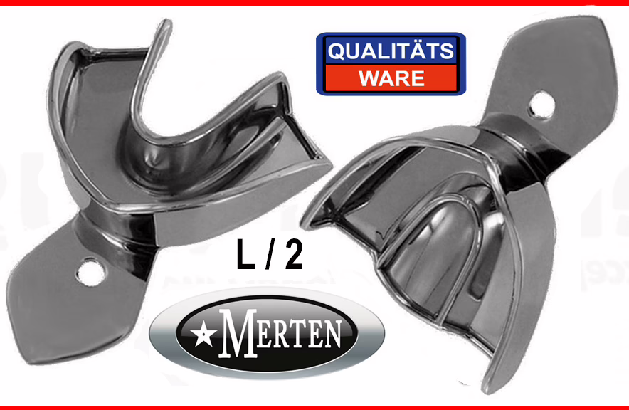 2 x Abdrucklöffel glatt Größe L-2 / Rim-Lock   Impression Trays - Abformlöffel