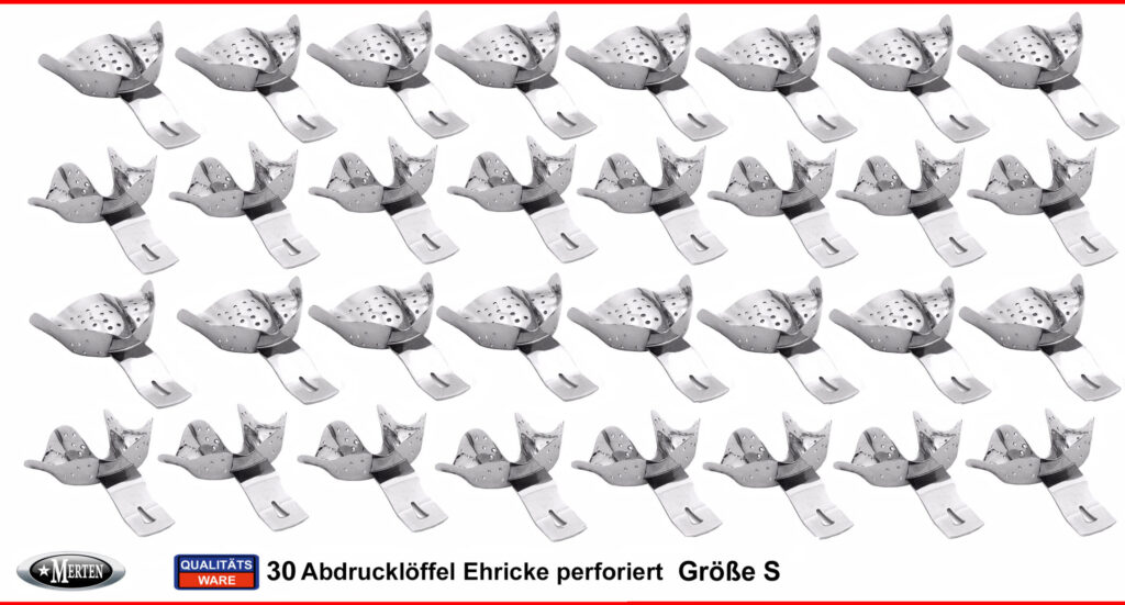 30 Abdrucklöffel nach Ehricke  - glatt -  alle Größen