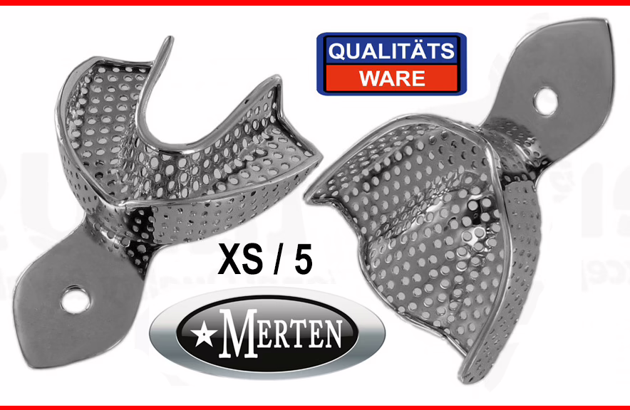 2 x Abdrucklöffel perforiert Größe XS-5 / Rim-Lock   Impression Trays