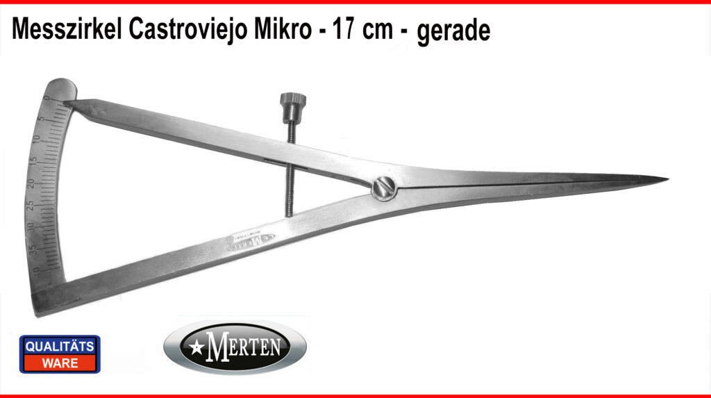 Castroviejo Meßzirkel Caliper gerade 17 cm Länge  - Tasterzirkel Implantologie