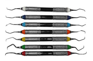 7 Gracey Küretten 10 mm Hohlgriffe - leicht - farbkodiert -   e Form