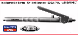 Intraligamentäre Spritze Zahnmedizin - abgewinkelt 1,8 ml - metrisches Gewinde - Edelstahl