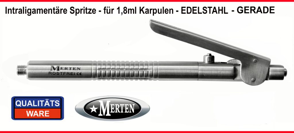 Intraligamentäre Spritze gerade - Edelstahl -  für die Zahnmedizin 1,8ml