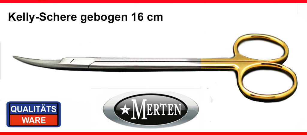 Kelly Schere - gebogen -  16,5 cm - Hartmetall -EINLAGE - TC / PERMA-CUT