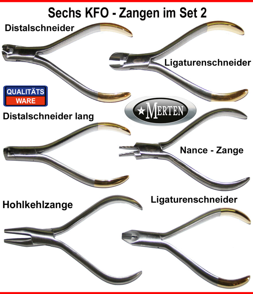 6 Kieferorthopädie Zangen ance Zange und HohlkehlzangeKFO SET 2 mit N