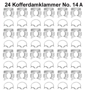 24 Kofferdam Klammern- Gr. 14 A -Kofferdamklammern Set