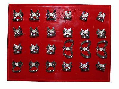 24 Kofferdam Klammern im SET 1 - Seidenmatt -Kofferdamklammern Rubber Dam Clamps