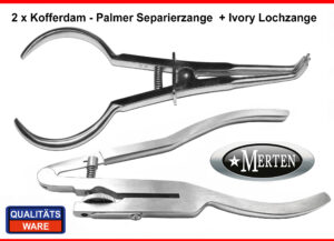 Kofferdam Zange   Ivory + Palmer  Rubber Dam mit Lochzange