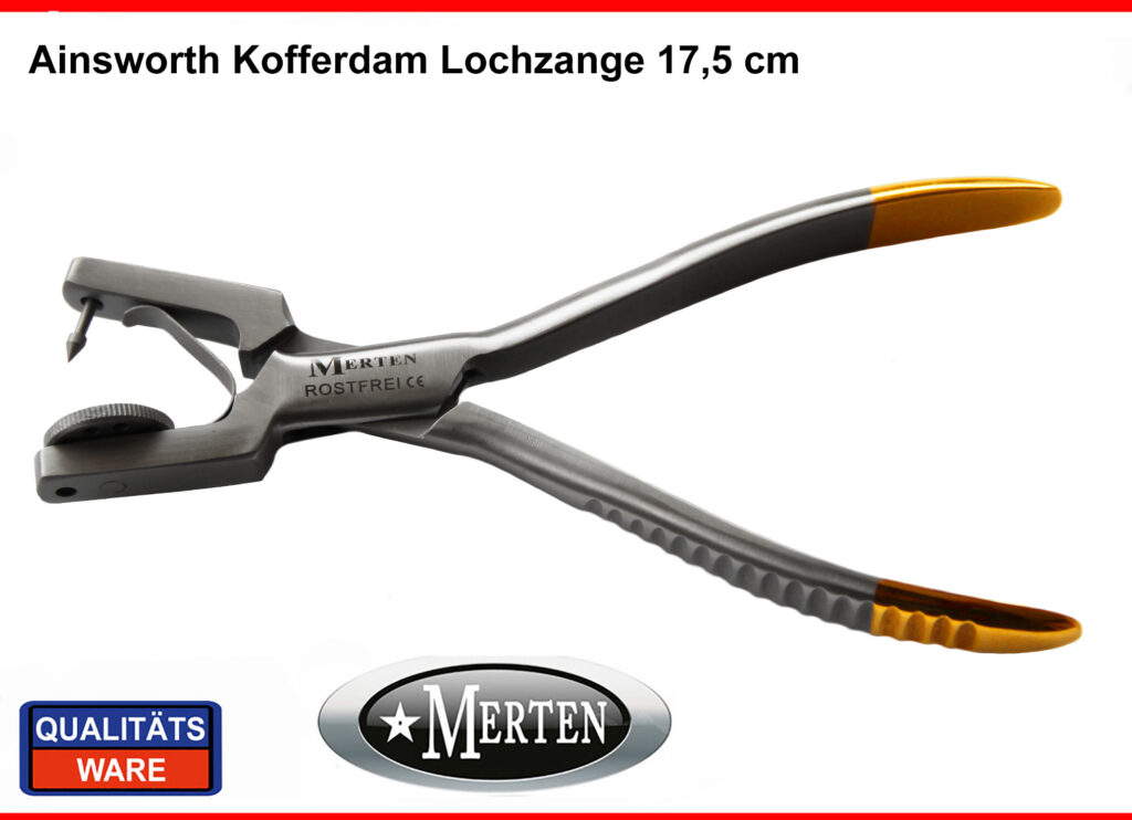 Kofferdam Zange Palmer  Ainsworth Zangen / Lochzange und Separierzange